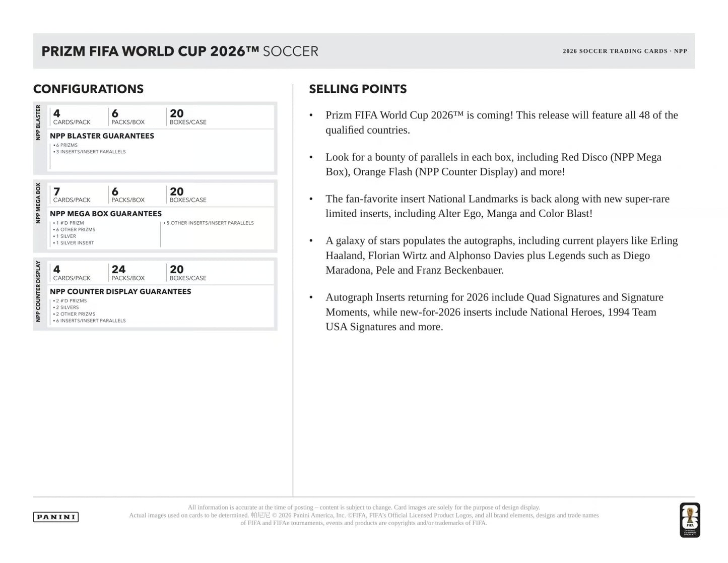 2026 Panini Prizm FIFA World Cup Football Blaster Box
