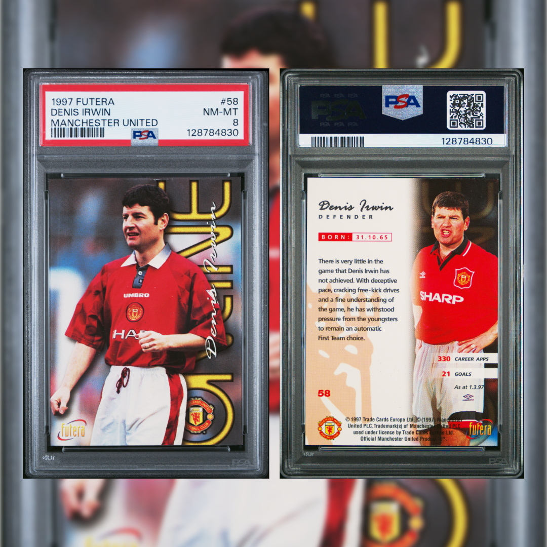 1997 Denis Irwin #58 PSA 8 128784830