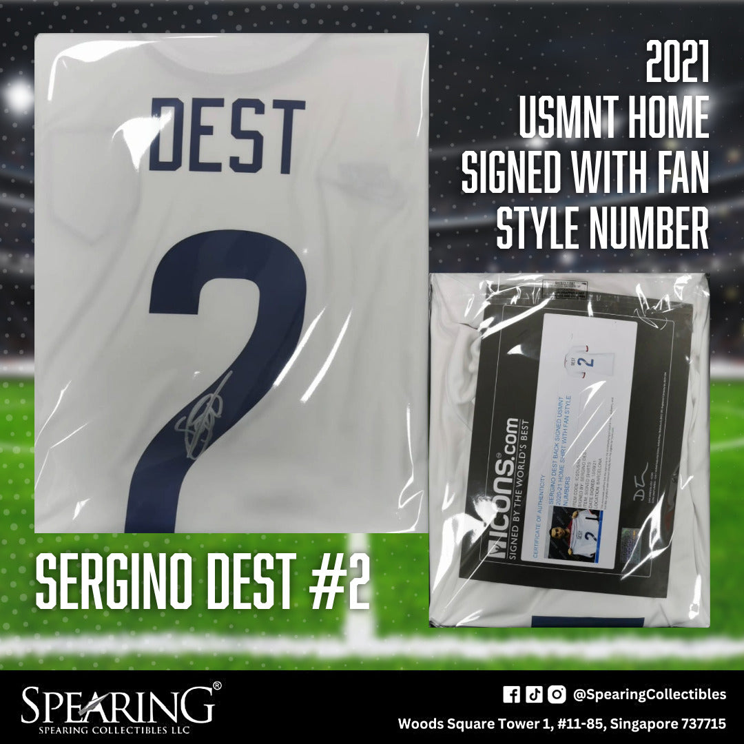 2021 Sergino Dest #2 USMNT Home Signed with Fan Style Number