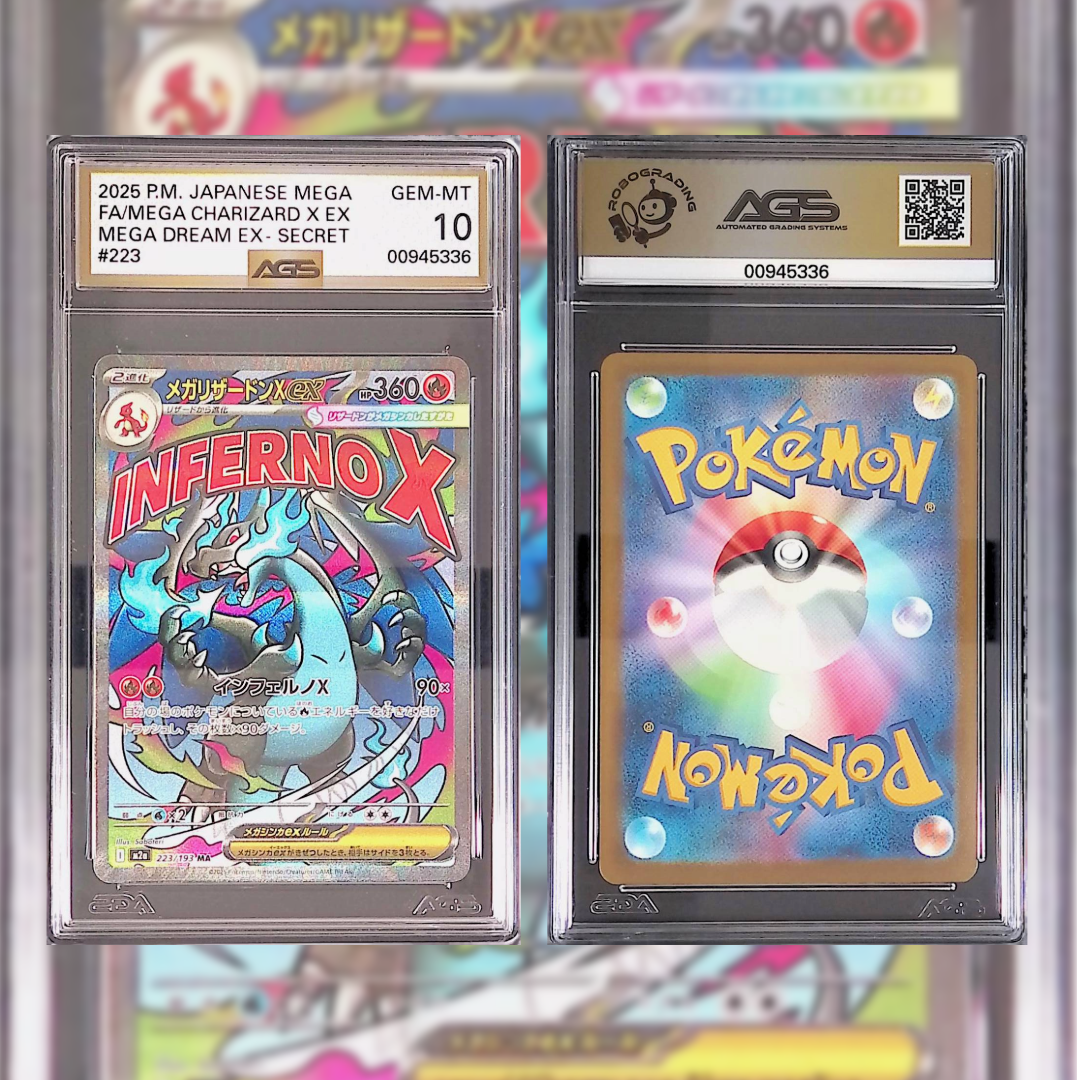 2025 Japanese FA/Mega Charizard X ex #223 AGS GEM-MT 10 00945336