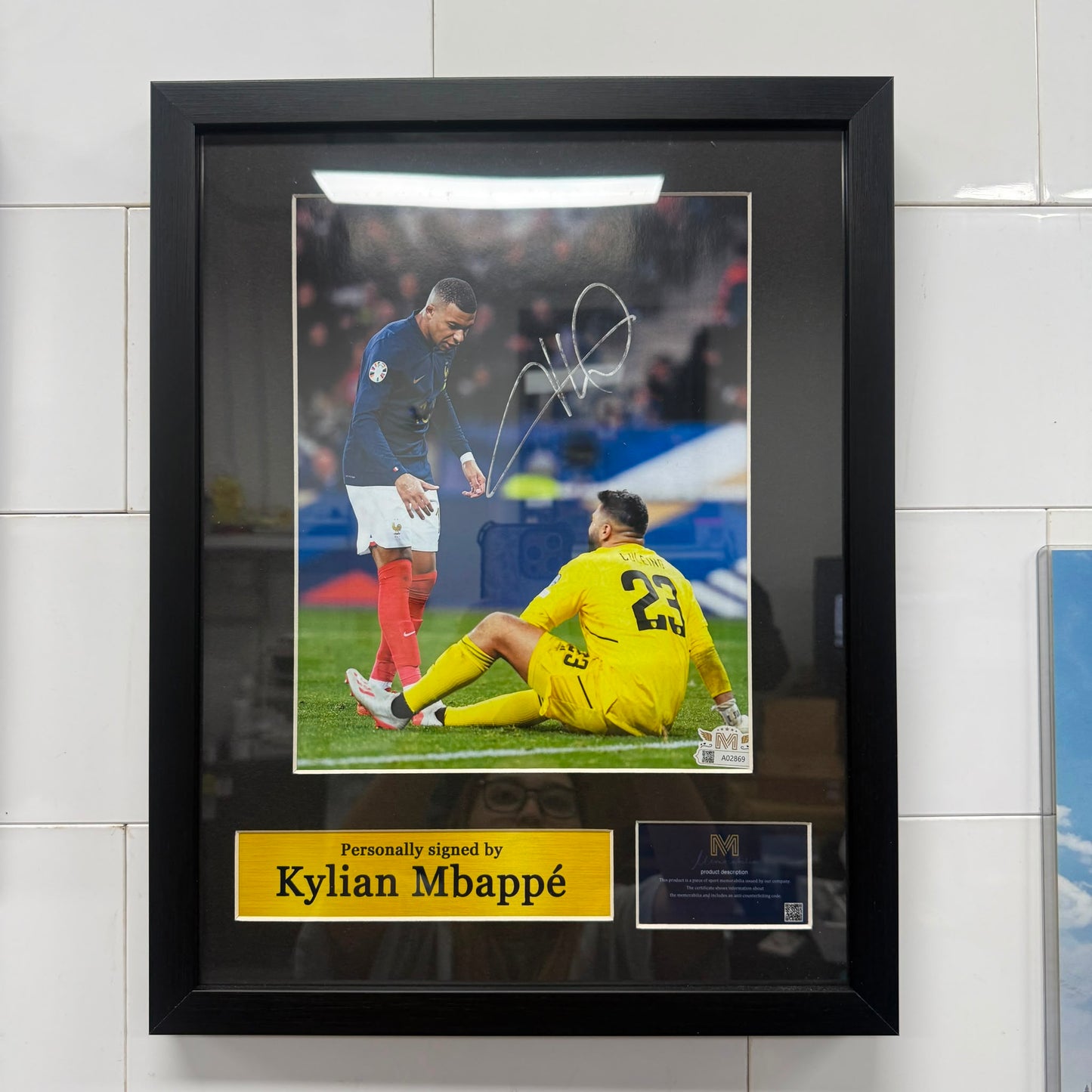 Kylian Mbappe Autograph Frame