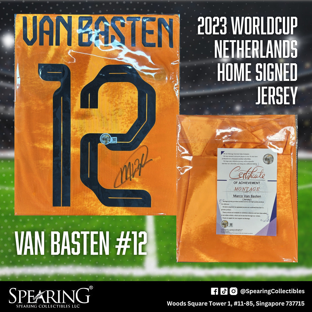 2023 Marco Van Basten #12 Netherlands Worldcup Home Signed Jersey