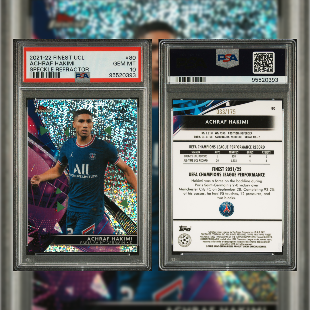 2021-22 Finest UCL Achraf Hakimi #80 PSA 10 95520393