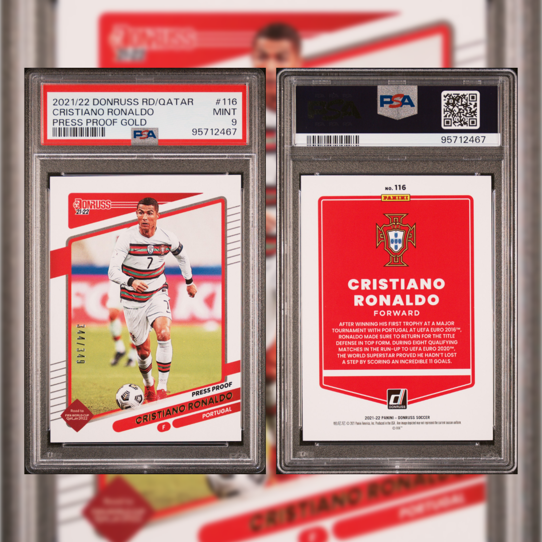 2021/22 Donruss RD/Qatar Cristiano Ronaldo #116 PSA 9 95712467