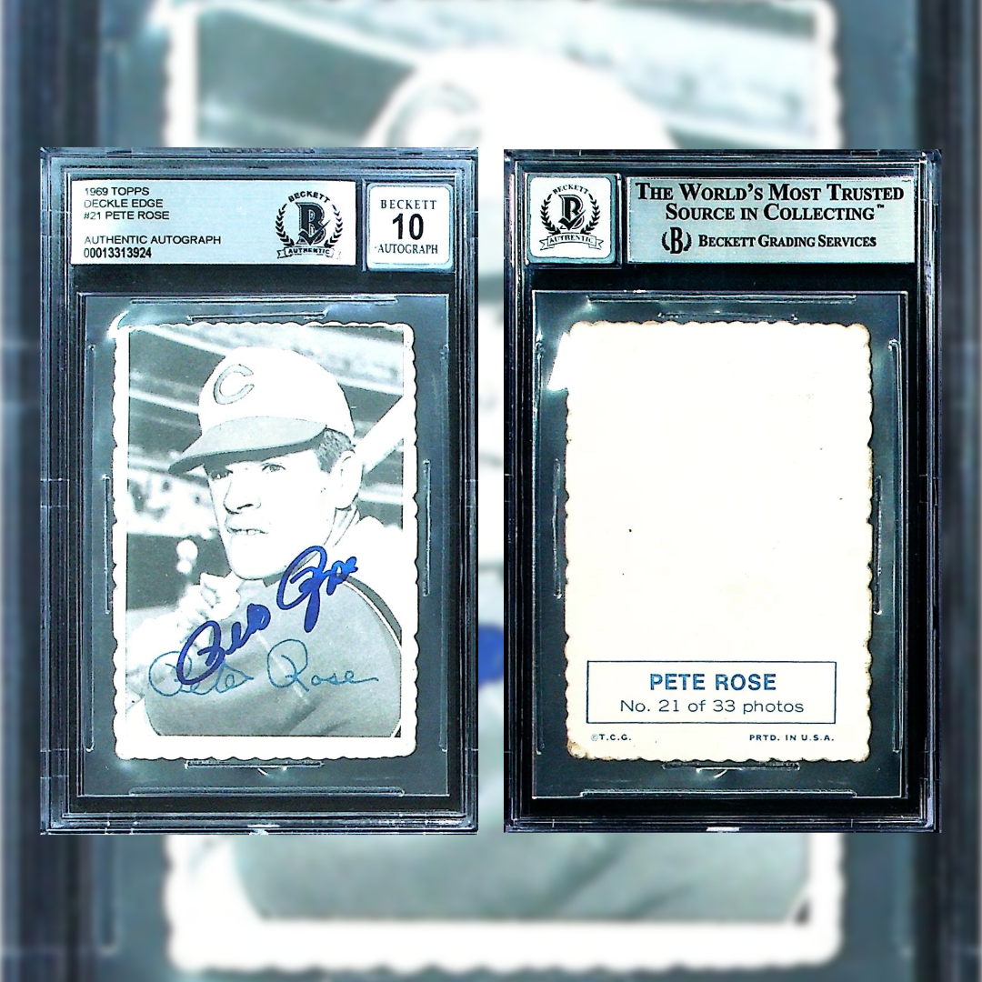 1969 Pete Rose #21 Beckett AUTO 10 00013313924