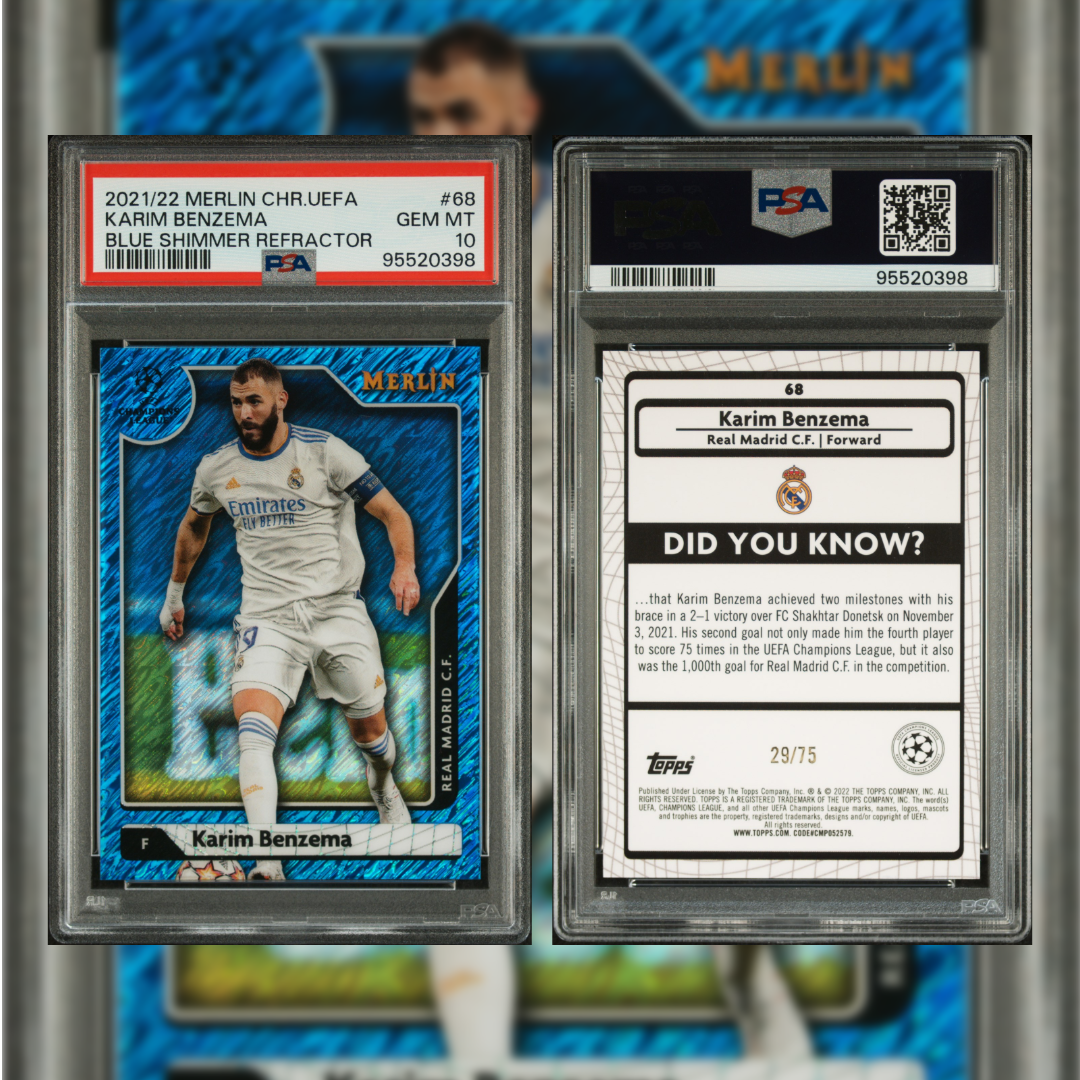 2021/22 Merlin Chr.Uefa Karim Benzema #68 PSA 10 95520398