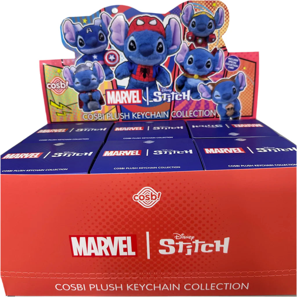 Cosbi Marvel x Stitch Plush Keychain Full Set of 6 Blind Box