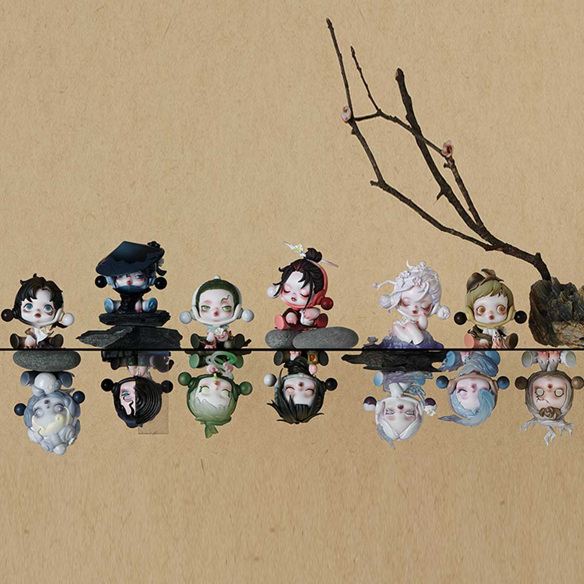 SKULLPANDA The Ink Plum Blossom Series Figures (Whole box)