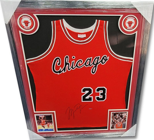 Michael Jordan Signed 35x43 Framed Rookie Jersey Chicago Bulls UDA