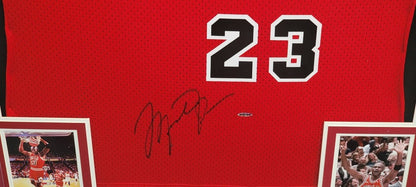 Michael Jordan Signed 35x43 Framed Rookie Jersey Chicago Bulls UDA