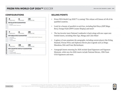 2026 Panini Prizm FIFA World Cup Football Blaster Box