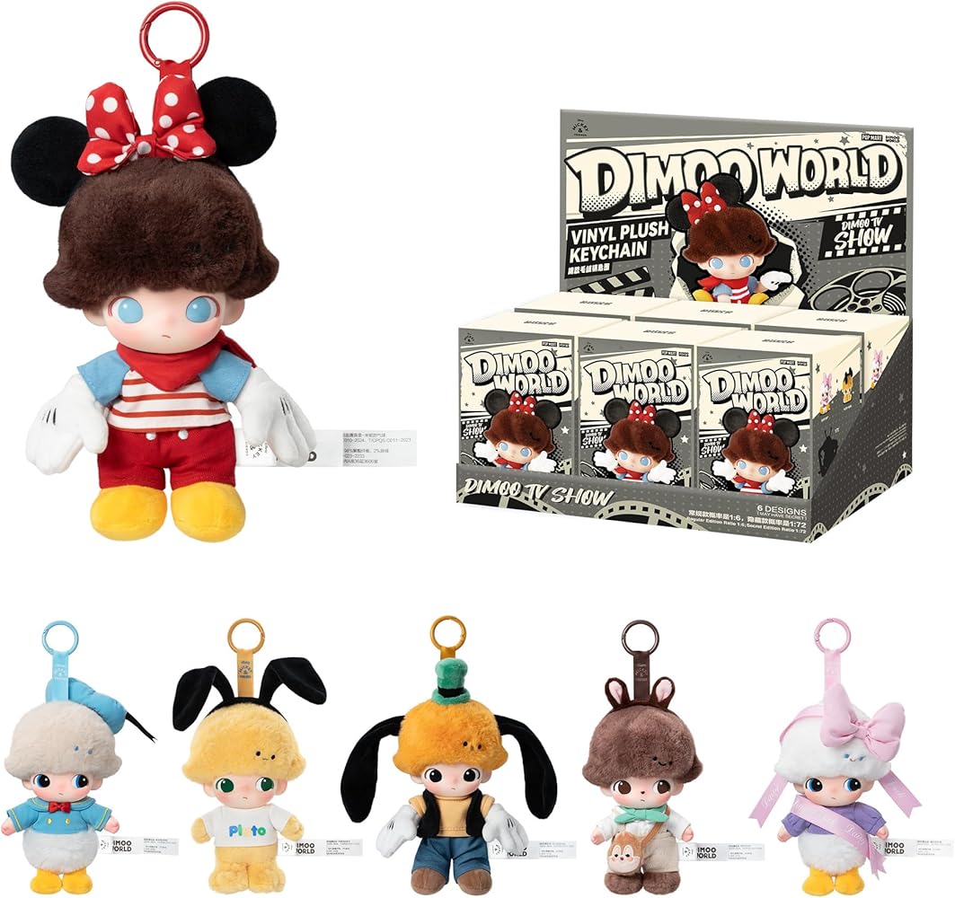 DIMOO WORLD × Disney Series-Vinyl Plush Keychain Blind Box (Individual Box)
