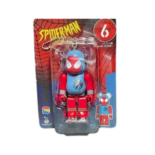 🕷 BEARBRICK 100% Happy Kuji - Spiderman Scarlet Spider Keychain