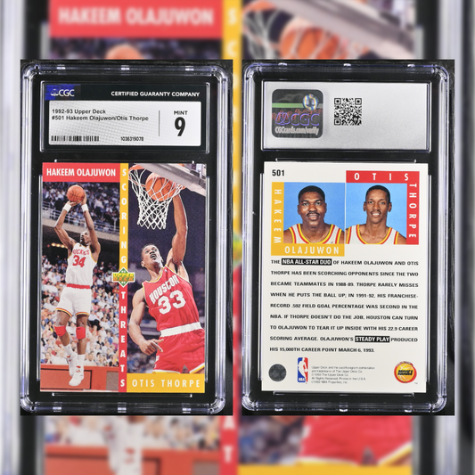 1992-93 Hakeem Olajuwon/Otis Thorpe #501 CGC 9 1036319078