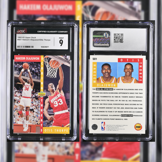1992-93 Hakeem Olajuwon/Otis Thorpe #501 CGC 9 1036319077