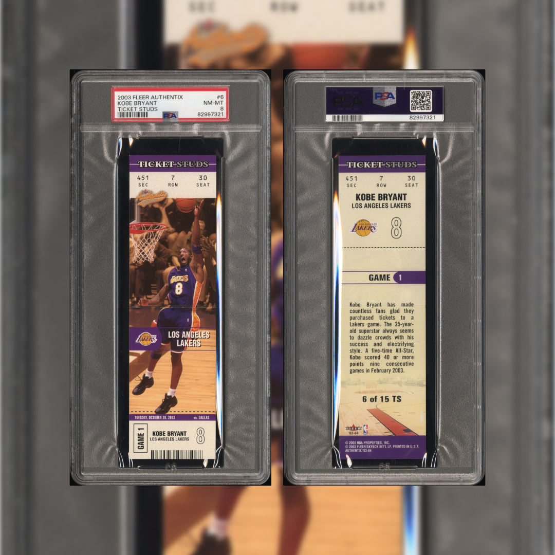 2003 Kobe Bryant Ticket Studs #6 PSA 8 82997321