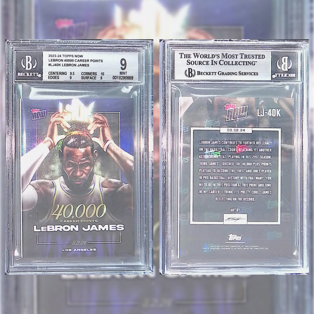 2023-24 Lebron James #LJ40K BECKETT 9 0018290889