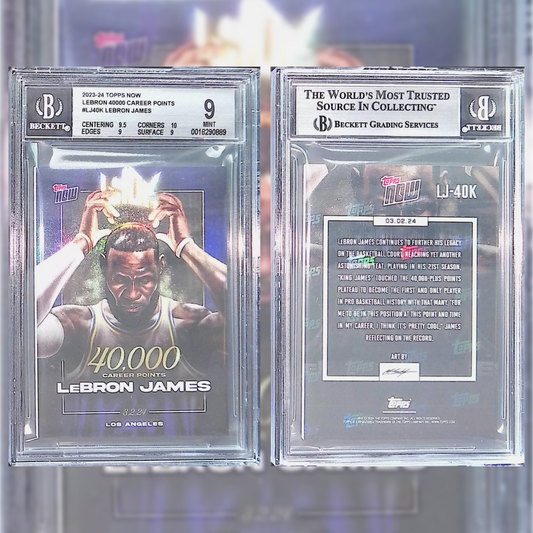 2023-24 Lebron James #LJ40K BECKETT 9 0018290889
