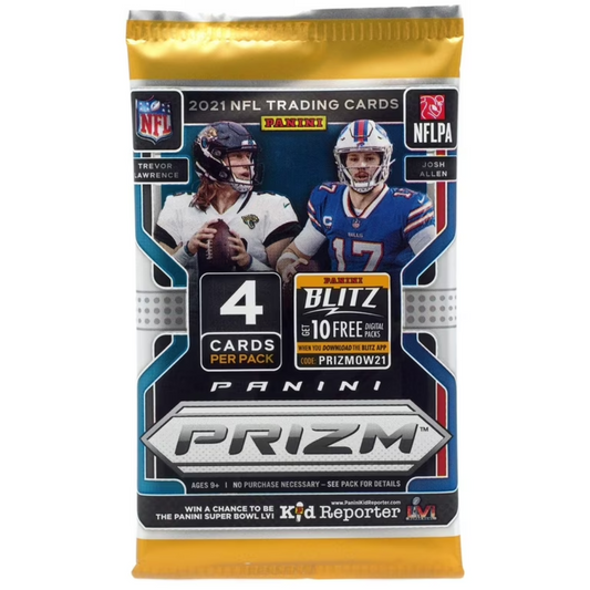 Panini NFL 2021 Prizm Football Trading Card BLASTER Pack (4 Cards)