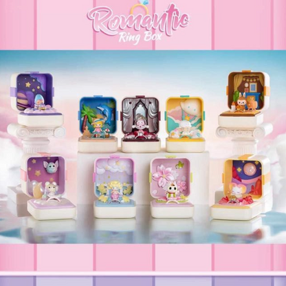 (OPENED INDIVIDUAL BOX ) POP MART Romantic Ring Box Series 1 Scene Set