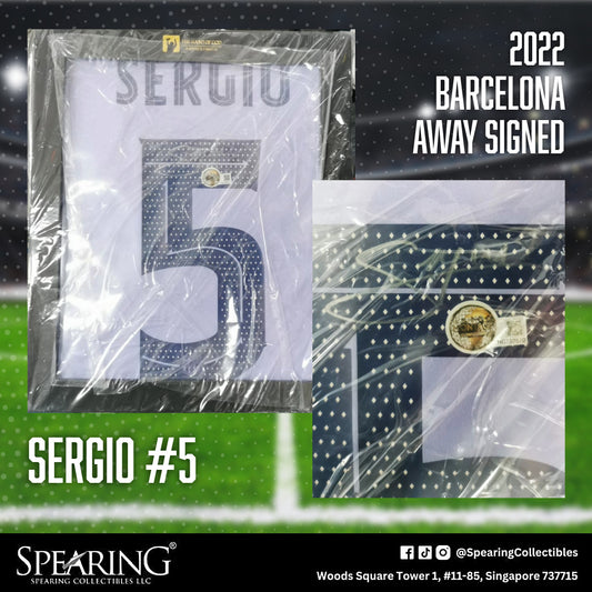 2022 Sergio Busquets #5 Barcelona Away Signed Jersey