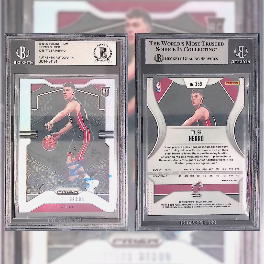 2019-20 Tyler Herro #259 AUTHENTIC AUTOGRAPH BECKETT 00014434134