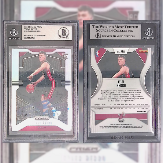 2019-20 Tyler Herro #259 AUTHENTIC AUTO BECKETT 00014434134