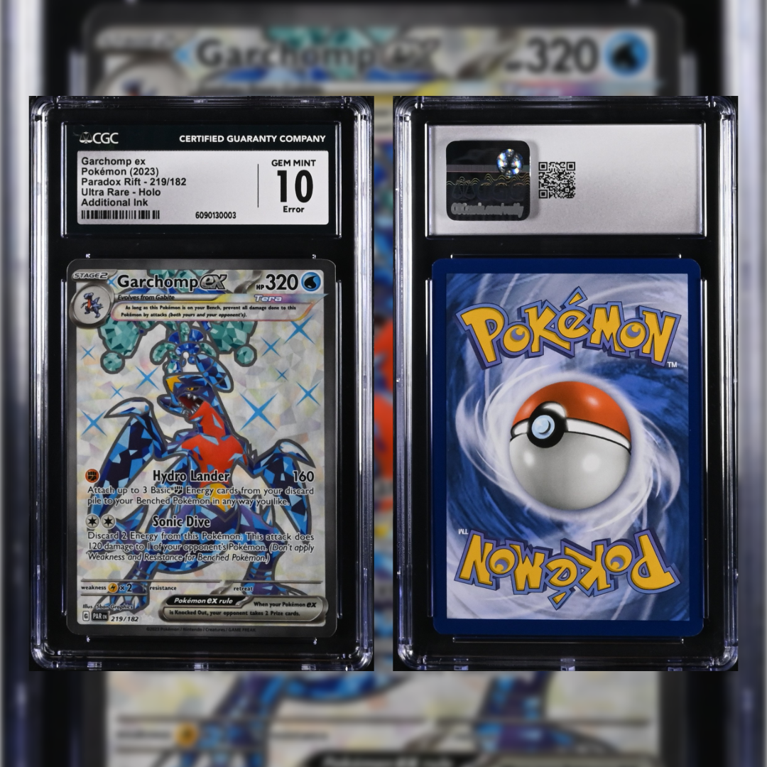 2023 Garchomp EX #219 CGC GEM MINT 10 Error (Additional Ink) 6090130003
