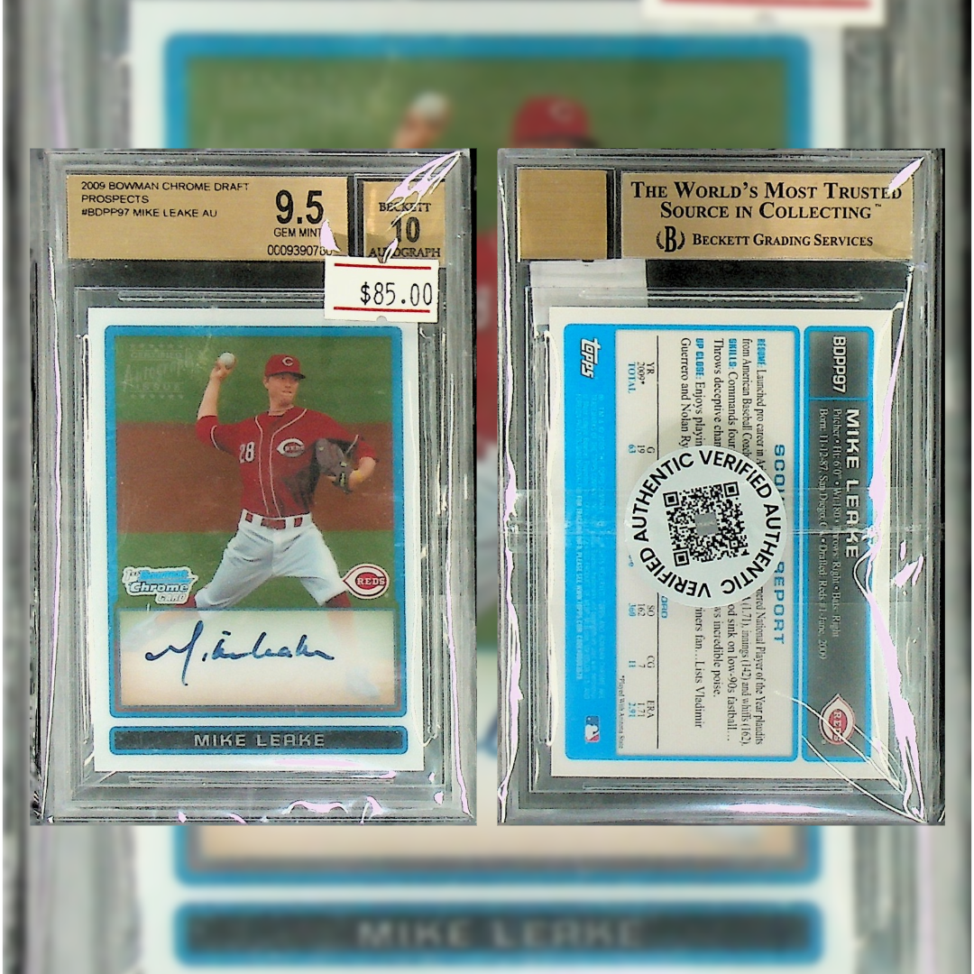 2009 Mike Leake Au with Autograph #BDPP97 Beckett 9.5 0009390780