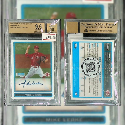 2009 Mike Leake Au with Autograph #BDPP97 Beckett 9.5 0009390780