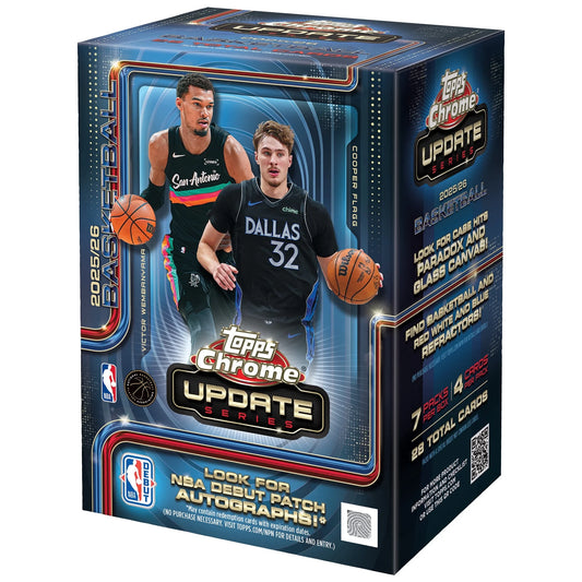 2025 2026 Topps NBA Chrome Update Series Basketball Trading Card Blaster Box