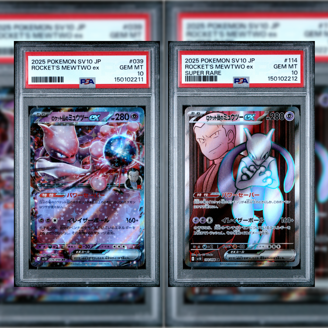 2025 Japanese Rocket's Mewtwo ex #039 & #114 Set PSA 10 (Sequential)