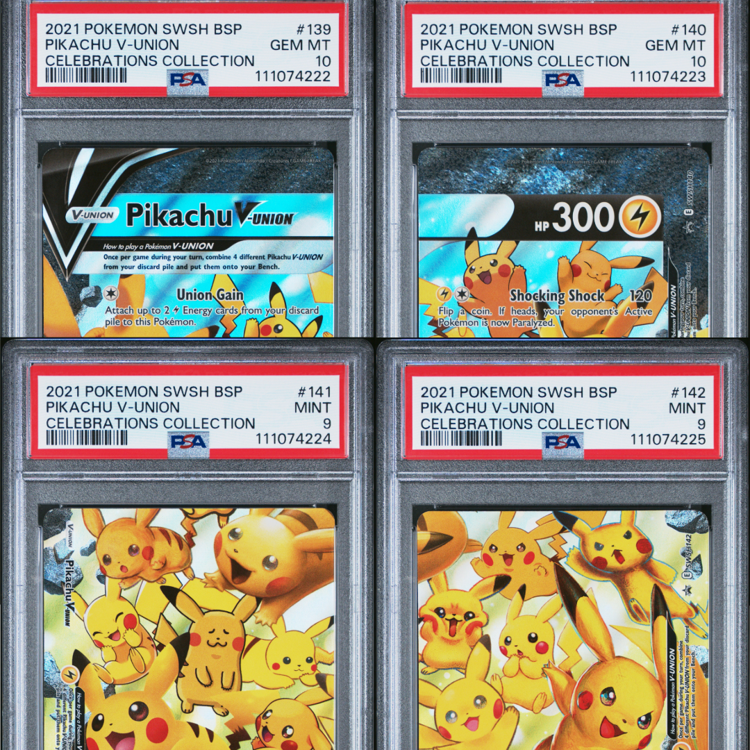 2021 Pikachu V-Union #139-#142 Set (Sequential)